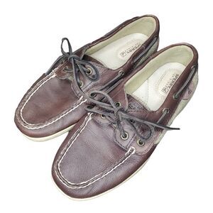 Sperry Top Sider Leather Boat Shoes Size 6.5M Women's 8M Brown/Beige